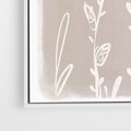 Obraz w ramie 50x70 - Roślinne Przeniknięcia - nowoczesny subtelny plakat, beżowy - rama biała