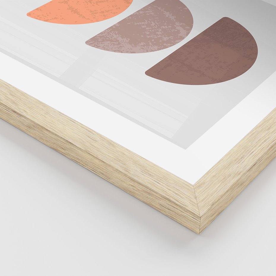 Zestaw obrazy w ramie 40x50 galeria - Abstrakcyjne, kształty, boho - rama drewno