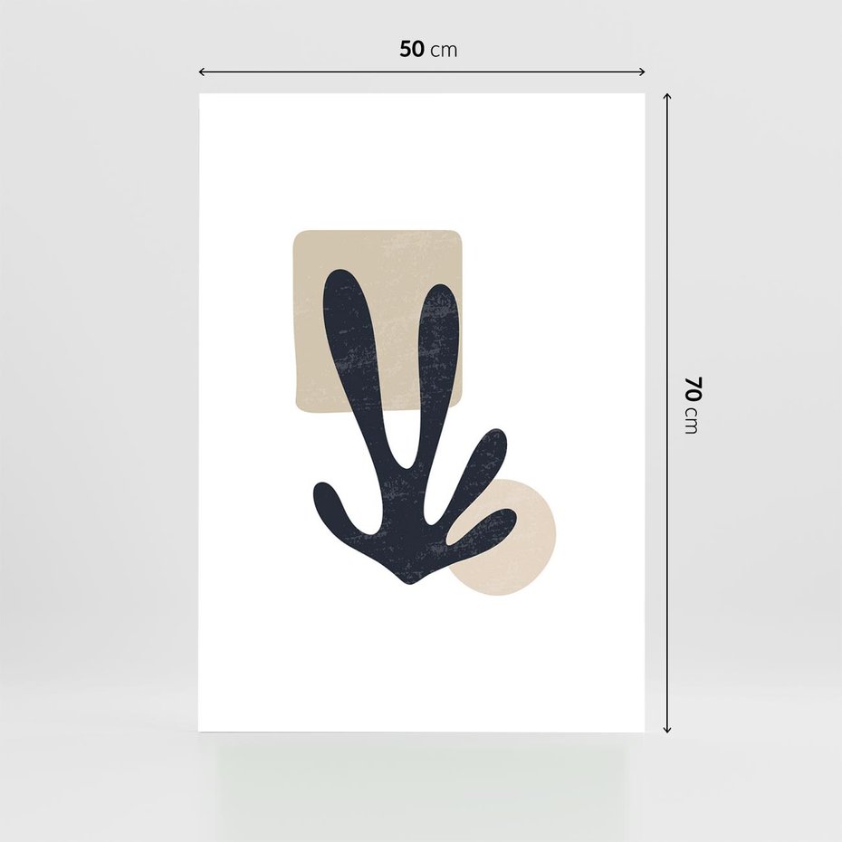 Plakat bez ramy 50x70 - Granatowa Odsłona - minimalistyczna nowczesna grafika, styl matisse