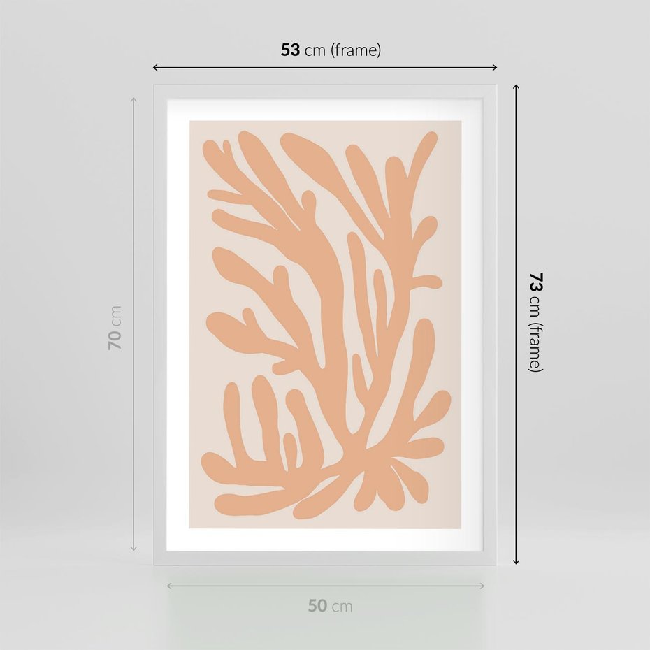 Plakat w ramie 50x70 - Rozkwitające Abstrakcje - nowoczesna sztuka, plakat modern - rama biała