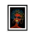 Plakat w ramie 30x40 - Kolorowe Wibracje Rzeczywistości - abstrakcyjny portret kobiety, twarz - rama czarna