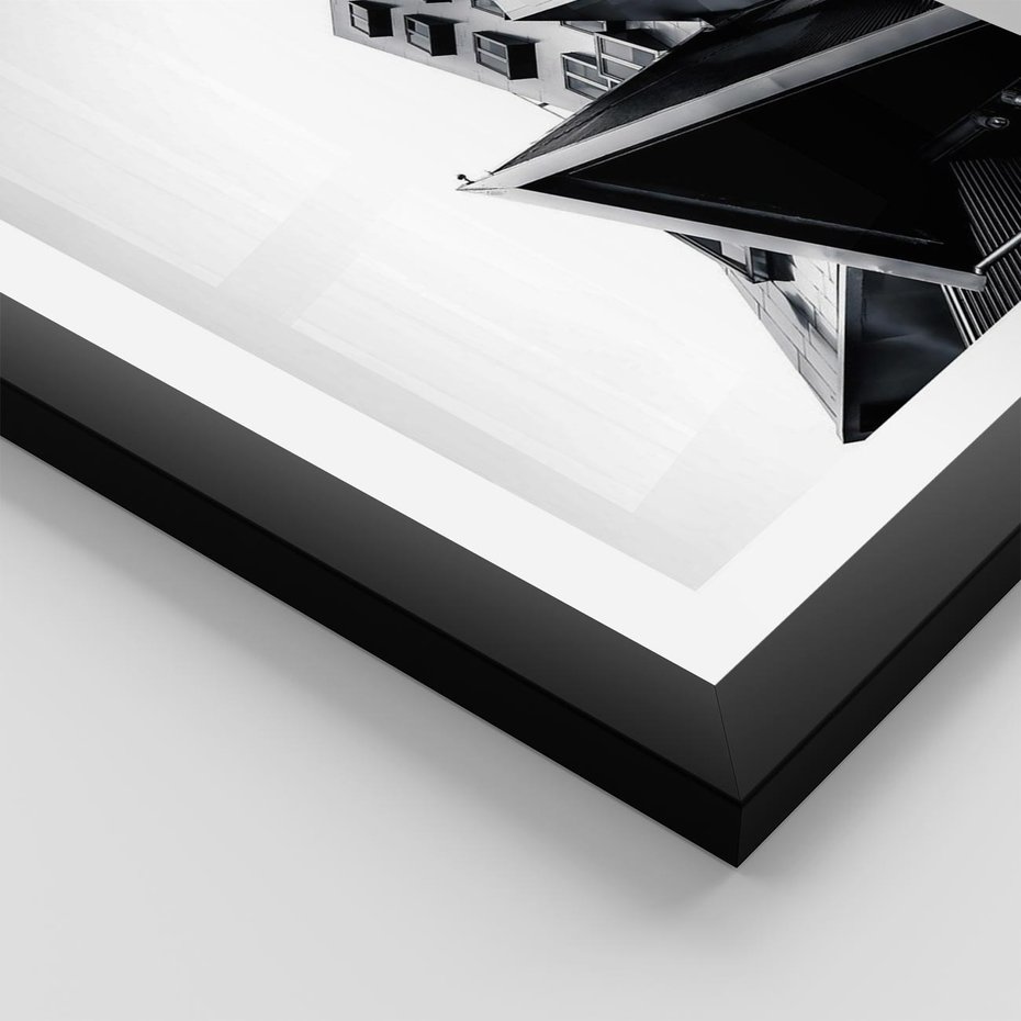 Plakat w ramie 50x70 - Czarno-Biały Świat - architeltura, surowość - rama czarna