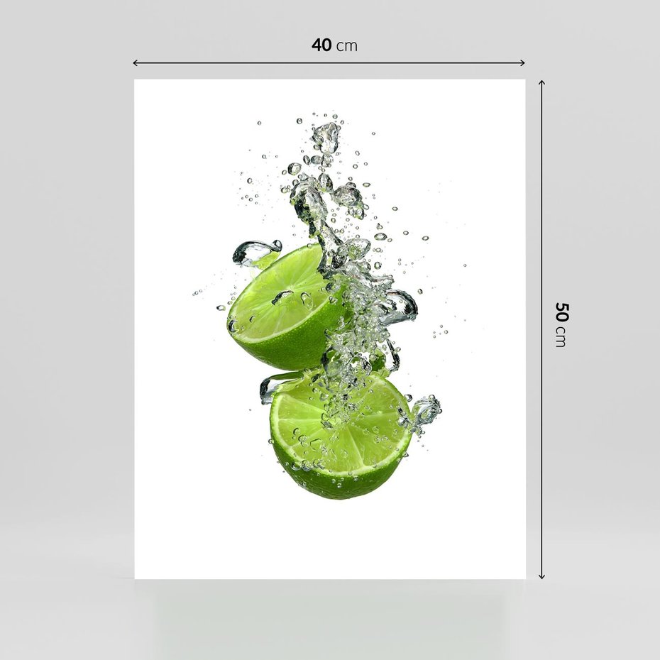 Plakat bez ramy 40x50 - Kuchenne limonki na stole - limonki, kuchnia
