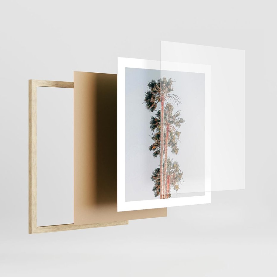 Plakat w ramie 40x50 - Kształty Palm - palmy, zdjęcie - rama drewno