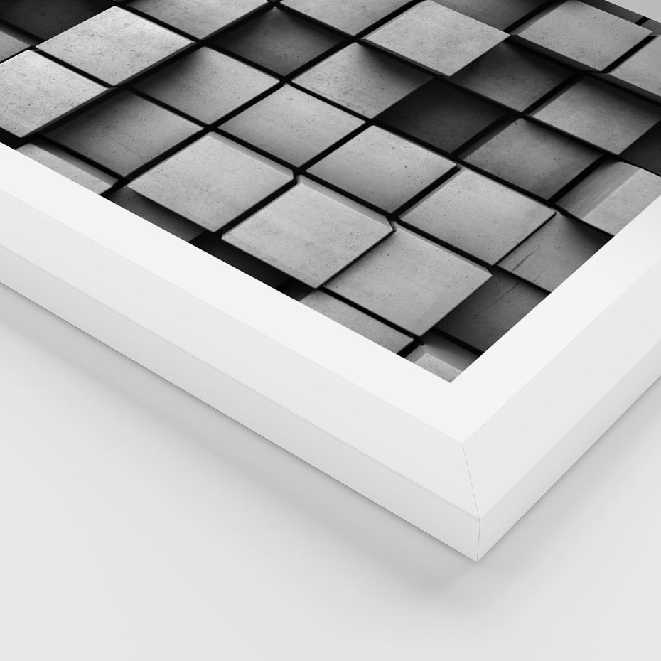 Plakat w ramie 50x70 - Geometryczne Elegancje - nowoczesny, geometryczny - rama biała