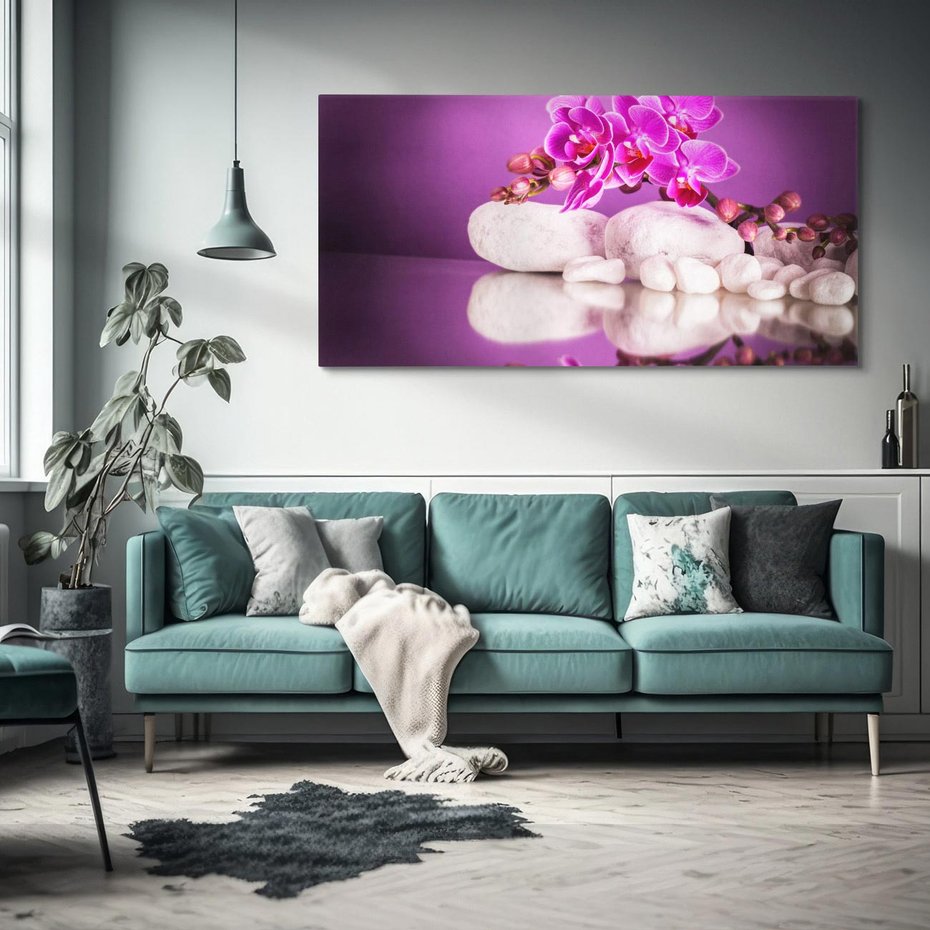 Obraz na płótnie 140x70 - Kwiatowy Relaks - orchidea, kwiat