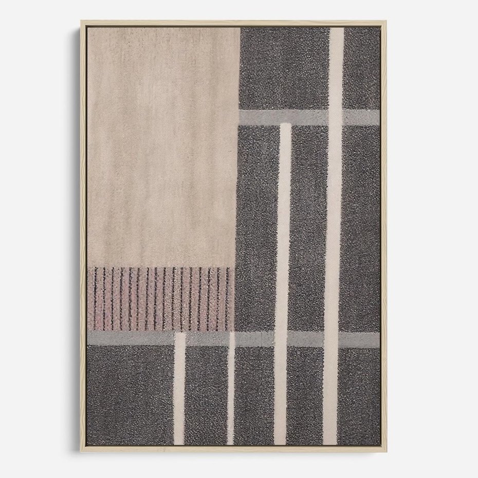 Obraz w ramie 80x120 - Harmonia skradzionych odcieni - symetryczne, geometryczne pasy - rama drewno