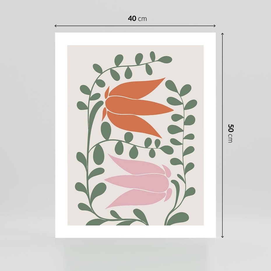 Plakat bez ramy 40x50 - Rozkwitające Kontury - plakat, kwiaty