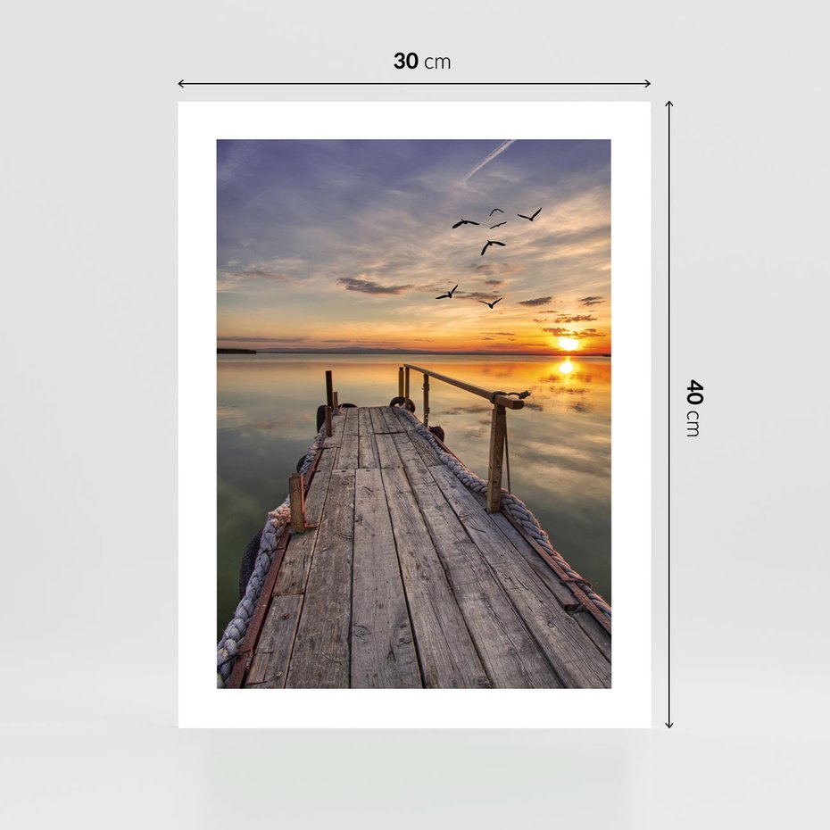 Plakat bez ramy 30x40 - Zachód Słońca na Pomostcie - zachód, słońca