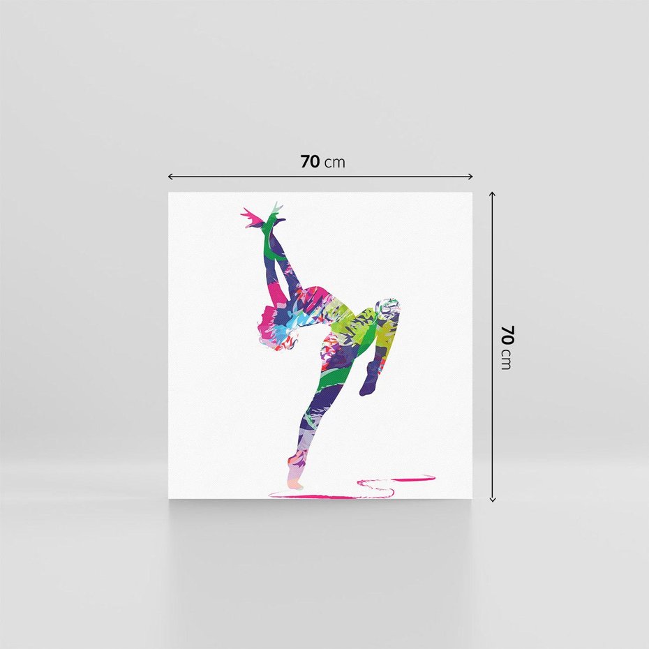 Obraz na płótnie 70x70 - Taniec w akwareli - taniec, akwarela
