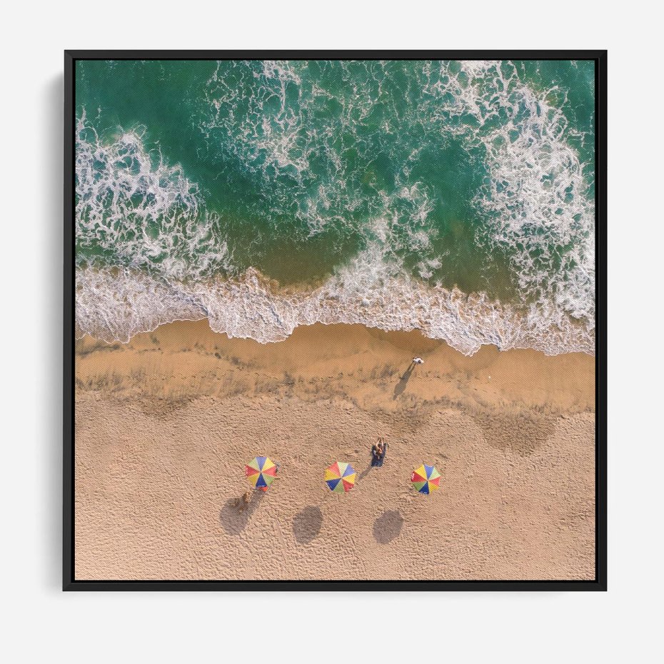 Obraz w ramie 50x50 - Letnie Wakacje na Horyzoncie - plaża, morze - rama czarna