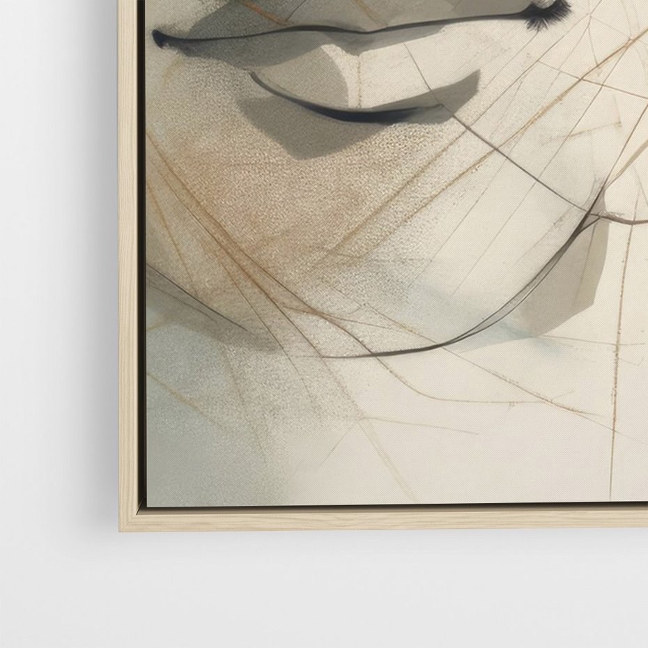 Obraz w ramie 70x100 - Tylko Zamknij Oczy - twarz kobiety, zamknięte oczy - rama drewno