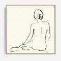 Obraz w ramie 50x50 - Akt w Minimalizmie - kobieta akt, minimalizm - rama drewno
