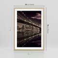 Plakat w ramie 50x70 - Most na nocnym horyzoncie - most, noc - rama drewno