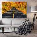 Obraz na płótnie 120x80 - Droga przez jesienny las - droga, las
