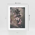 Plakat w ramie 30x40 - Przemijający Urok - kwitnąca, wiśnia - rama biała