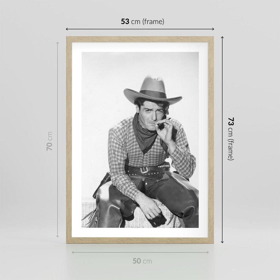 Plakat w ramie 50x70 - Dziki Zachód - retro zdjęcie, czarno białe - rama drewno