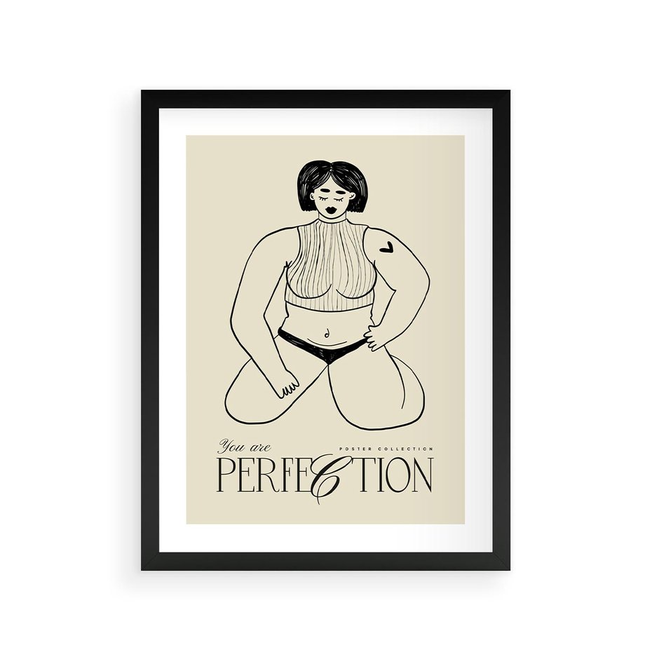 Plakat w ramie 30x40 - Refleksje Przejmujących Myśli - rysunek, plakat - rama czarna