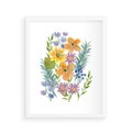 Plakat w ramie 40x50 - Migocące Widoki Kwiatów - akwarelowe polne kwiaty, minimalistyczny plakat - rama biała