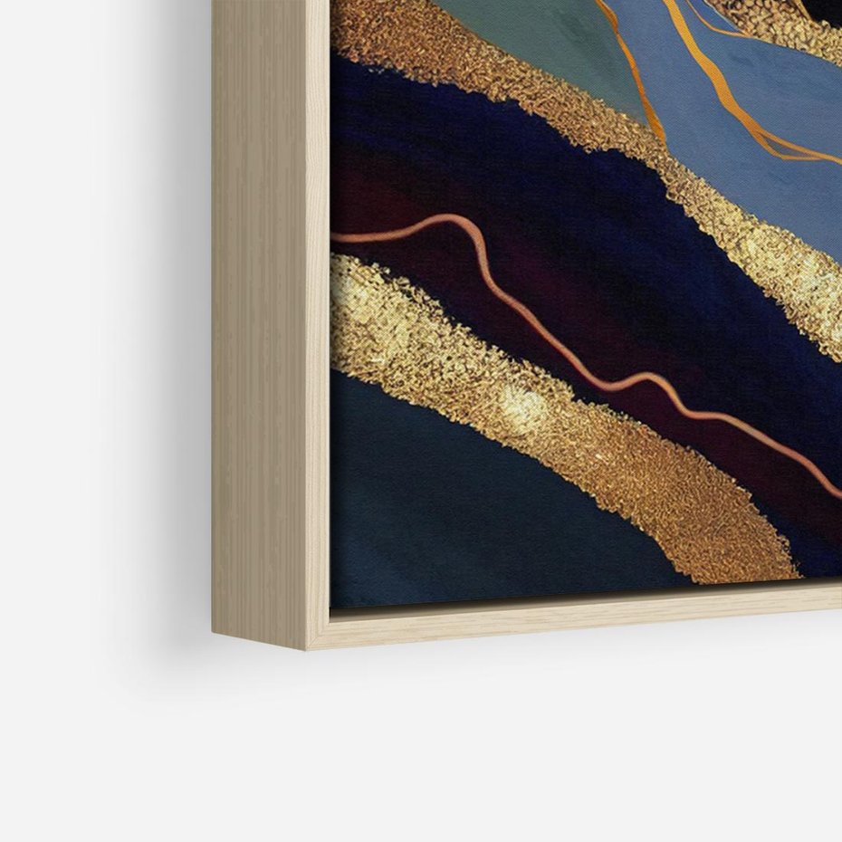 Obraz w ramie 100x70 - Sztorm malarskich emocji - marmur, abstrakcyjna grafika - rama drewno