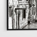 Obraz w ramie 70x50 - Weneckie Kanały - czarno białe zdjęcie, wenecja - rama czarna