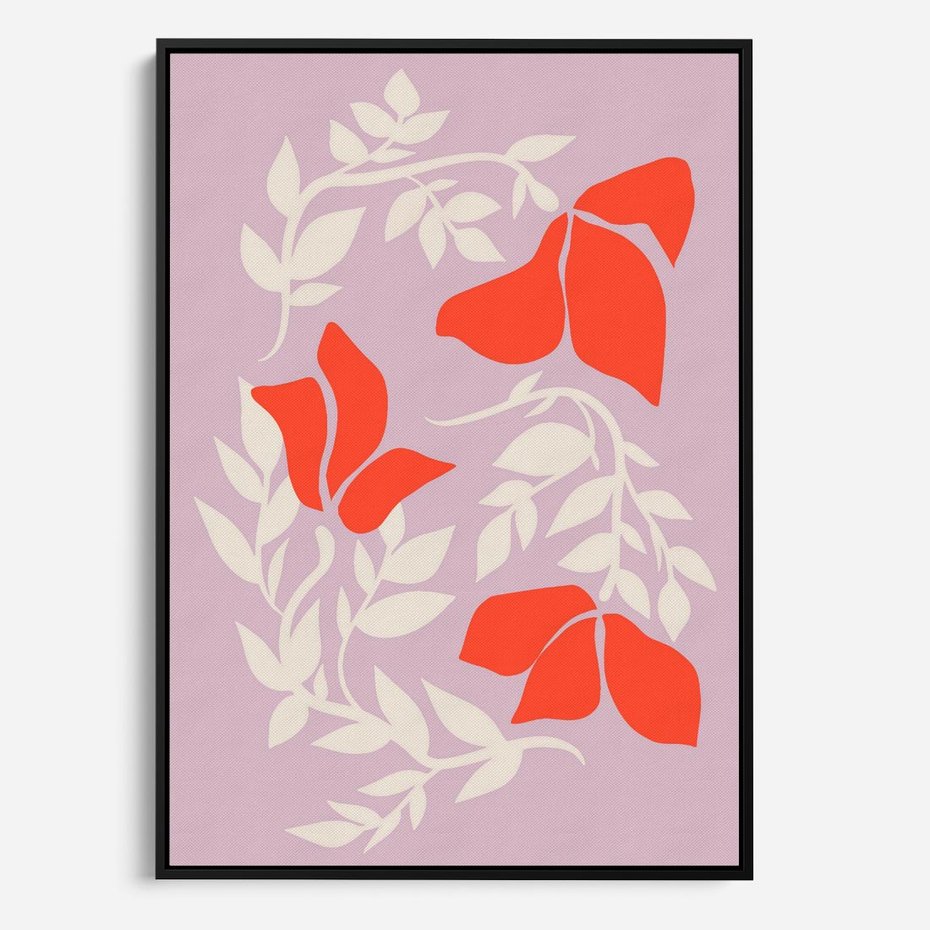 Obraz w ramie 70x100 - Kwiatowa Kreatywność - nowoczesny plakat, roślinne motywy - rama czarna