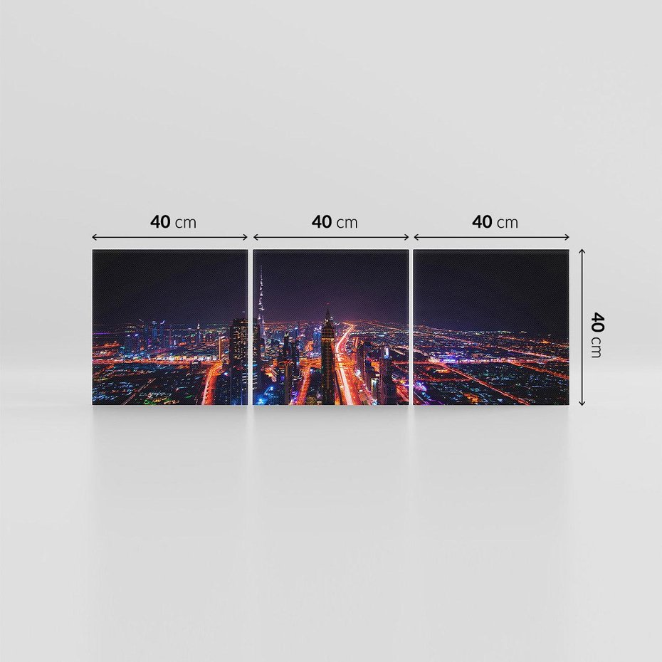 Obraz na płótnie 120x40 - Nocne oświetlenie miasta - miasto, noc