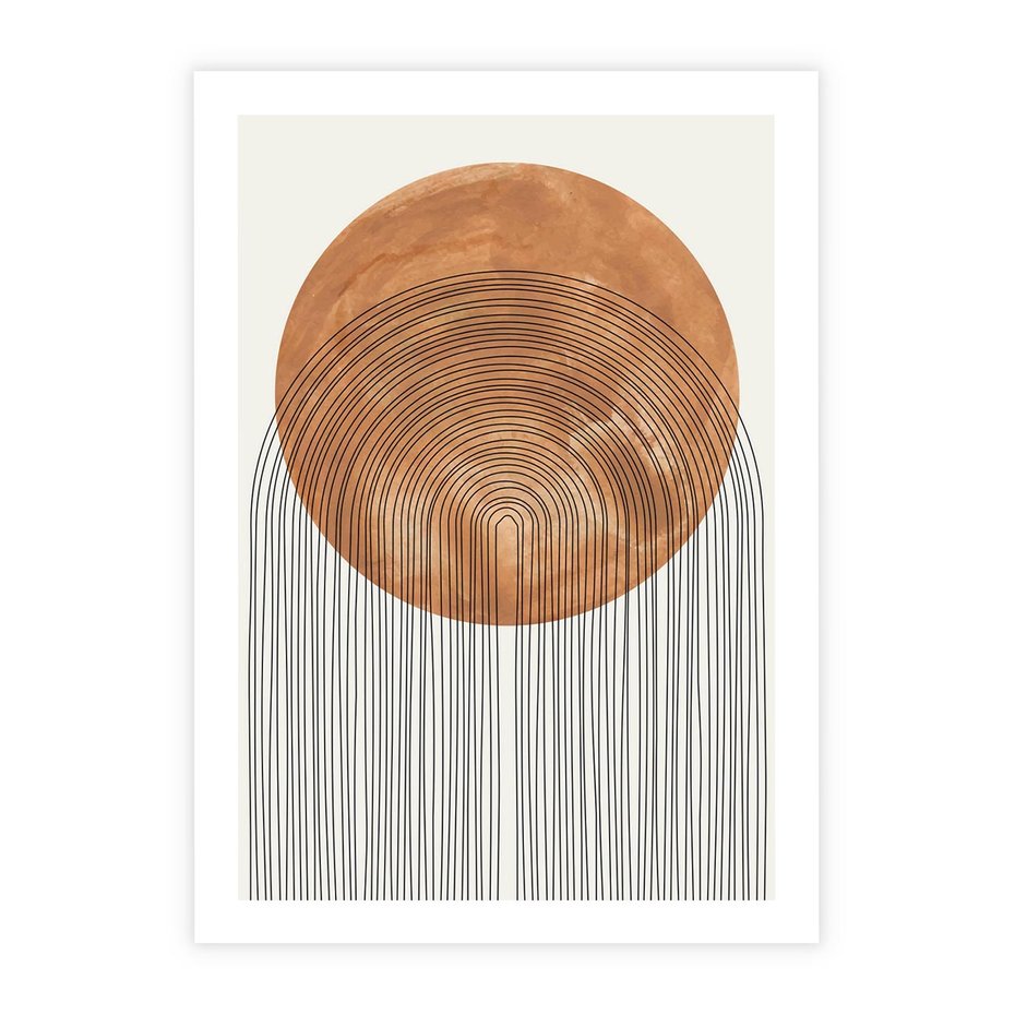 Plakat bez ramy 30x40 - Konturem Kształtowane - koło, boho styl