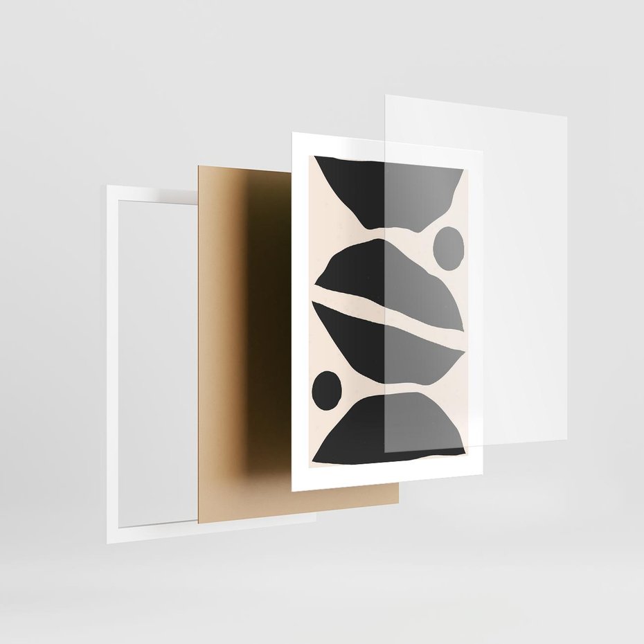 Plakat w ramie 30x40 - Surowa Abstrakcja - abstrakcyjny nowoczesny obraz, surowość - rama biała