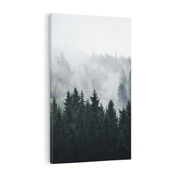 Obraz na płótnie 80x120 - Las w górach: mistyczna mgła - las, góry