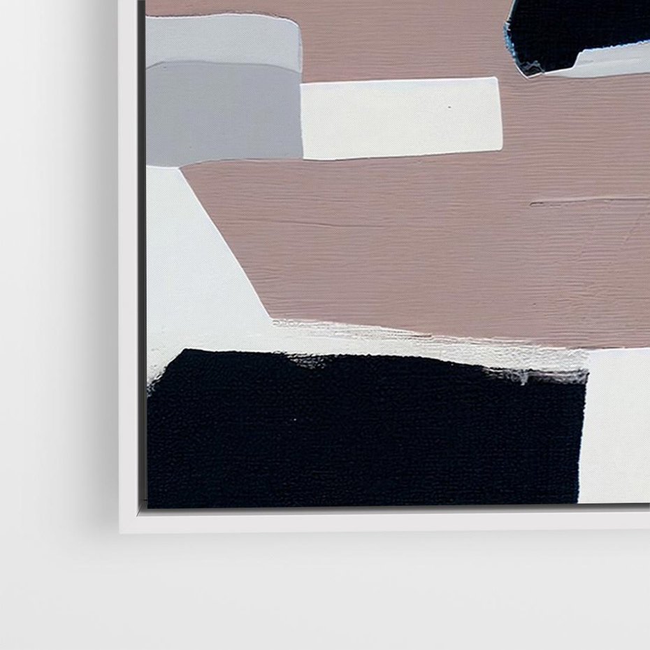 Obraz w ramie 120x80 - Wyrażona cisza abstrakcji - abstrakcyjne, nieregularne kształty - rama biała