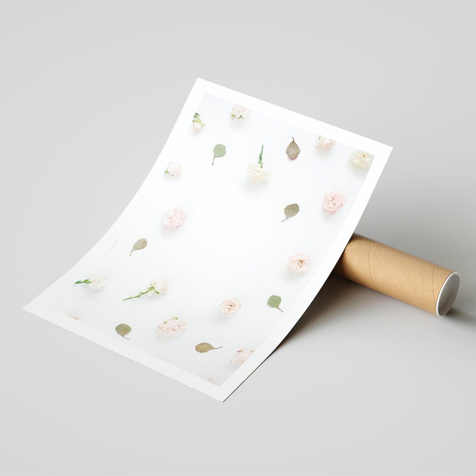 Plakat bez ramy 21x30 - Romantyczna Kompozycja z Różami - kompozycja kwiatowa, róże