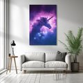 Obraz na płótnie 70x100 - Mityczna podróż - kosmos, jednorożec