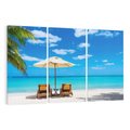 Obraz na płótnie 120x80 - Urok palmowego raju - plaża, palma