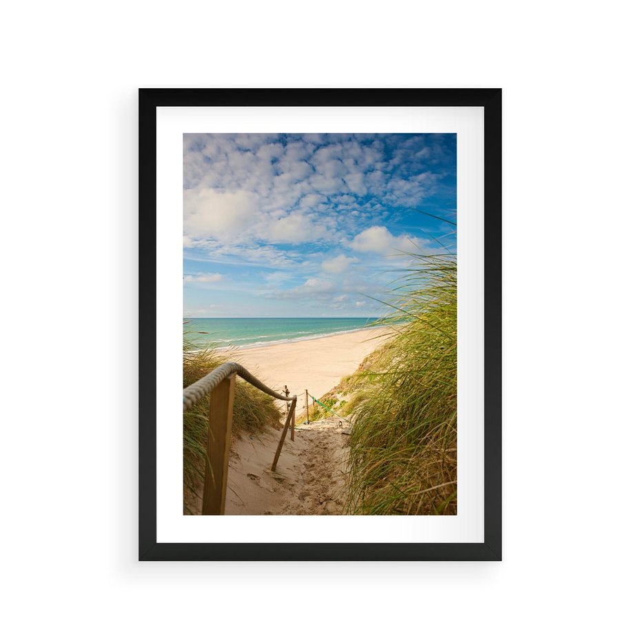 Plakat w ramie 30x40 - Spokojna plaża nad Bałtykiem - plaża, Bałtyk - rama czarna