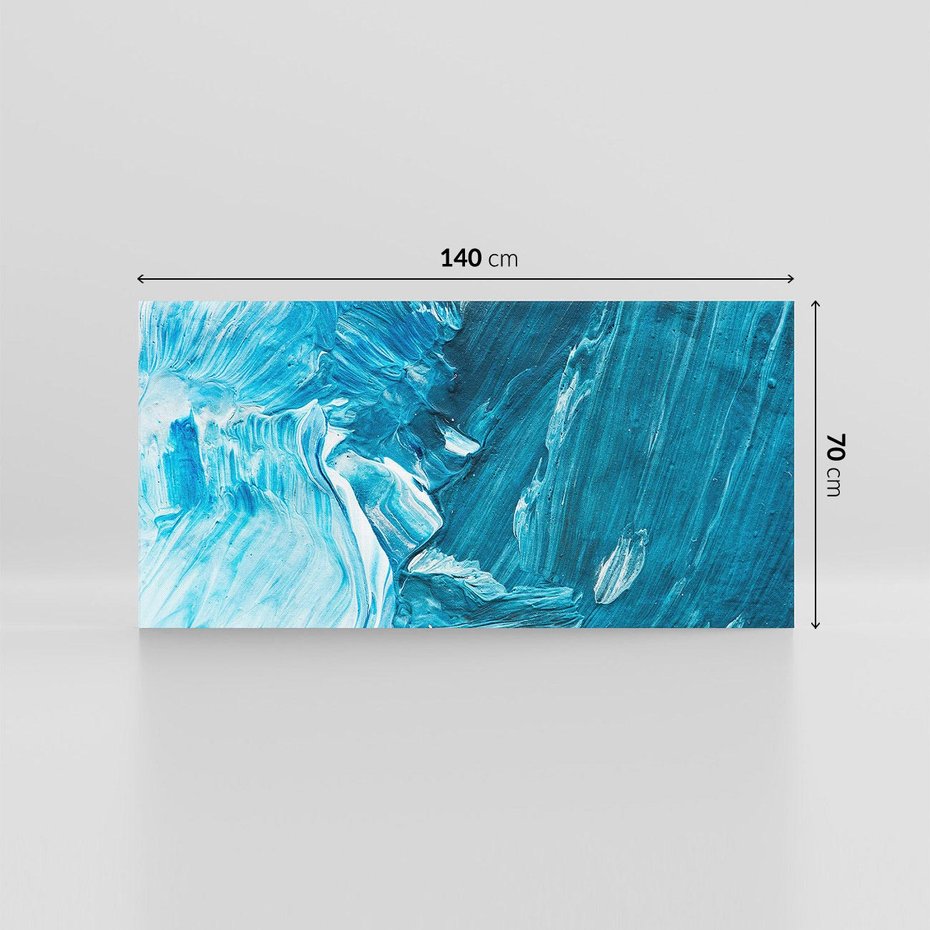 Obraz na płótnie 140x70 - W stronę niebieskiego horyzontu - abstrakcja, rozlane farby