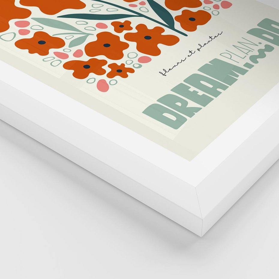 Plakat w ramie 30x40 - Abstrakcyjne Spektrum - kwiaty, abstrakcja - rama biała