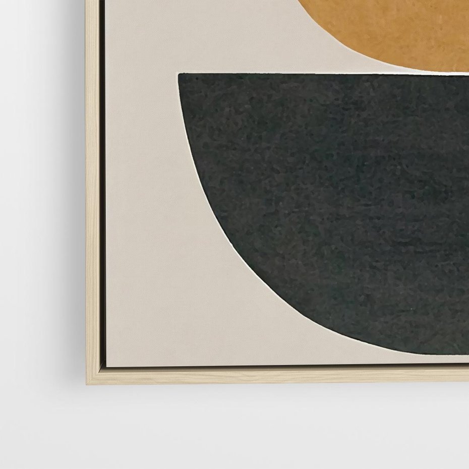 Obraz w ramie 50x50 - Podróżne Refleksyjne Odbicia - abstrakcyjny obraz, kolory ciepłe - rama drewno