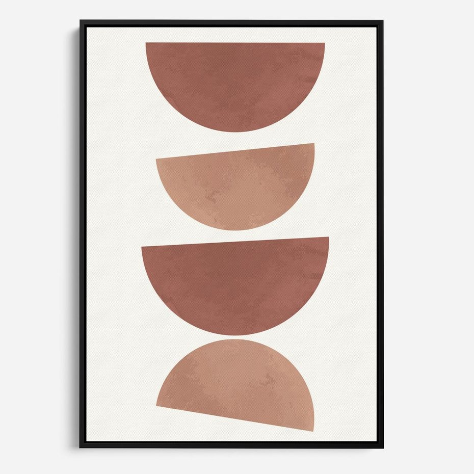 Obraz w ramie 70x100 - Abstrakcyjne Widzenia - abstrakcyjne geometryczne kształty, odcienie brązu i beżu - rama czarna