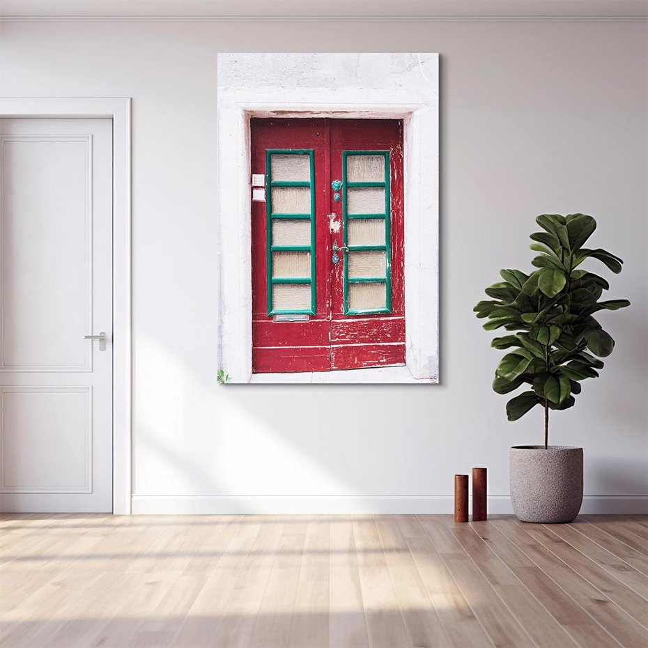 Obraz na płótnie 50x70 - Retro Przez Drzwi - drzwi, retro