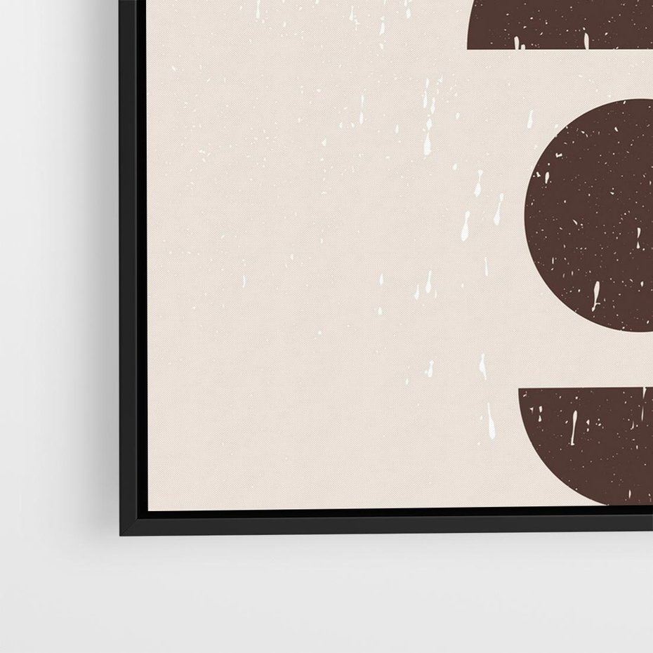 Obraz w ramie 50x50 - Migocące Granice - mid century styl, nowoczesna grafika - rama czarna