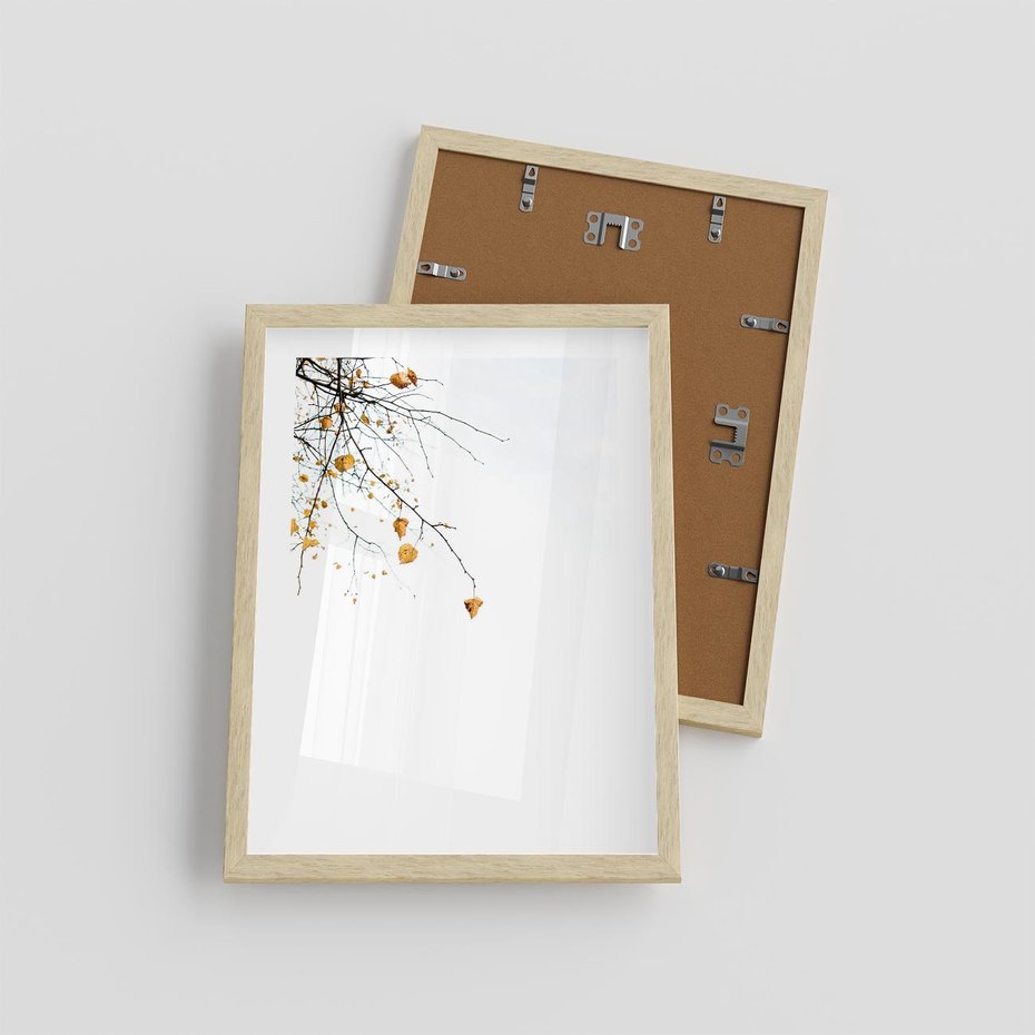 Plakat w ramie 30x40 - Złota Jesień - drzewo, żółte liście - rama drewno