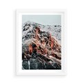 Plakat w ramie 50x70 - Zima na Szczycie - góry, zima - rama biała