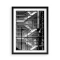 Plakat w ramie 50x70 - Schody do architektonicznej przestrzeni - schody, architektura - rama czarna