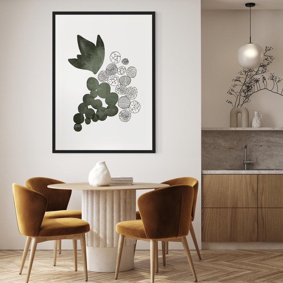Plakat bez ramy 40x50 - Grono Abstrakcji - minimalistyczny plakat, winogrona