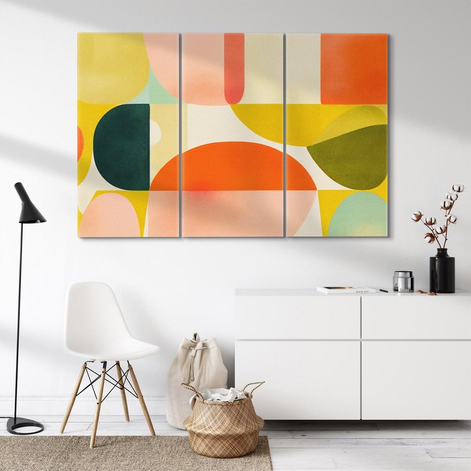 Obraz na płótnie 120x80 - Eklektyczne Oblicza - geometryczne kolorowe kształty, eksplozja kolorów