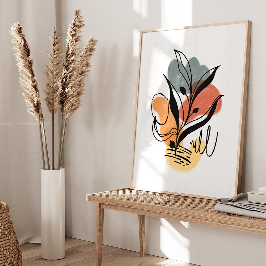 Plakat w ramie 50x70 - Rozkwitające Abstrakcje - abstrakcja, sztuka nowoczesna - rama drewno