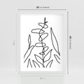Plakat w ramie 30x40 - Liście Mocy - mroczna sztuka, minimalizm - rama biała