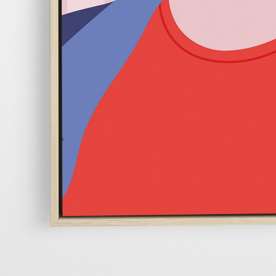 Obraz w ramie 50x70 - Kobieca Ekspresja - nowoczesny plakat, styl retro - rama drewno