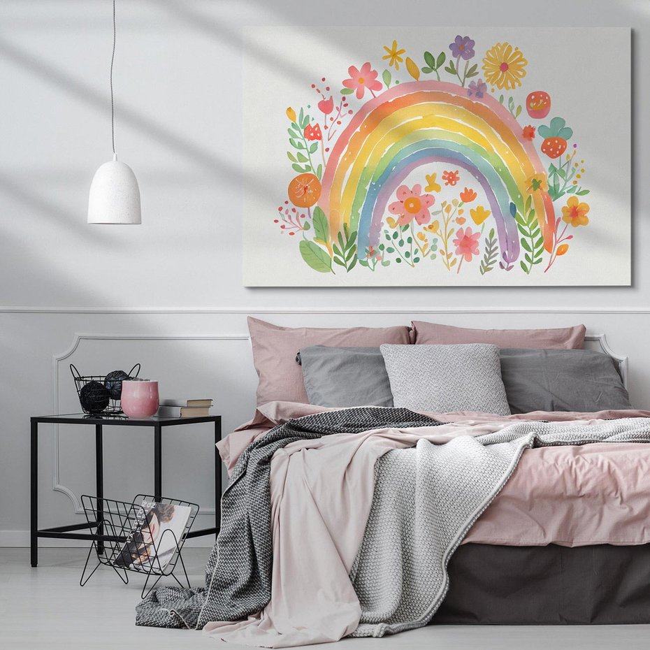 Obraz na płótnie 100x70 - Kwiatowe Marzenia - obraz do pokoju dziecka, dziewczynki